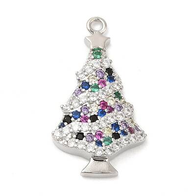 Rack Plating Brass Pave Cubic Zirconia Pendants