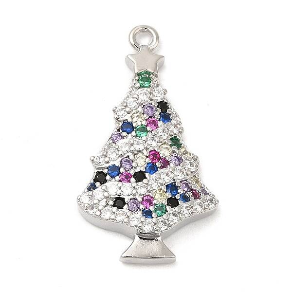 Rack Plating Brass Pave Cubic Zirconia Pendants