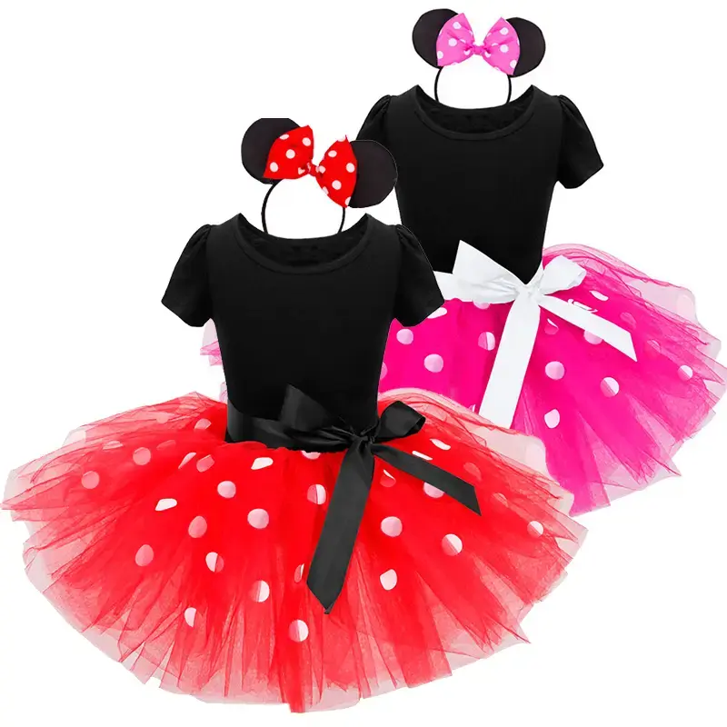 Minni Mouse Cosplay Dress for Baby Girls Polka-dot Cute Princess Costume Halloween Party Costume for Kids Carnival Clothes Td...