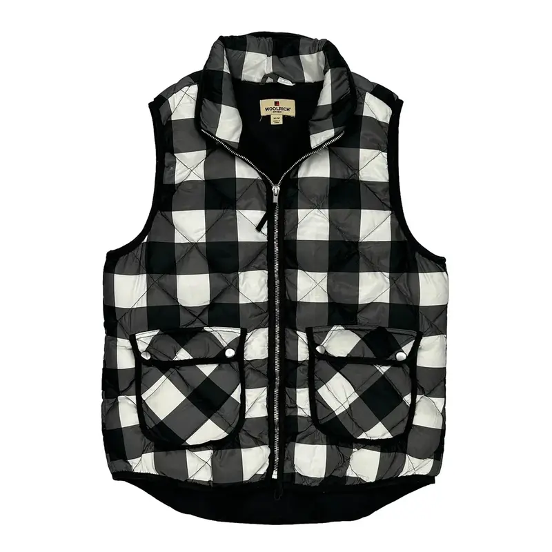 Woolrich Checked Gilet - Medium Black & White Polyester