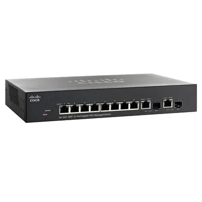 SG300-10PP-K9NA-RF Cisco SG300-10PP 8x Port PoE+ 2x Combo SFP Switch