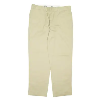 DICKIES Mens Trousers Beige Regular Tapered W40 L32