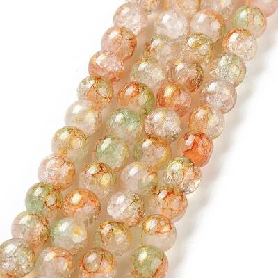 Baking Painted Crackle Glass Bead Strands