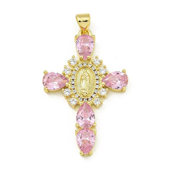 Rack Plating Brass Pave Cubic Zirconia Pendants