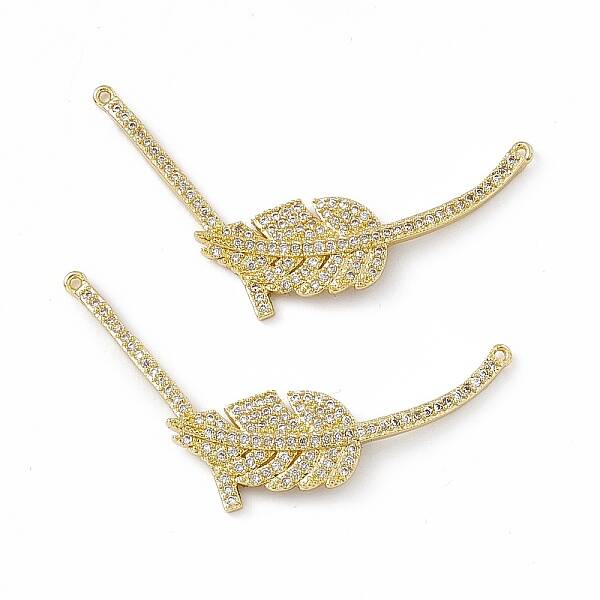 Brass Micro Pave Cubic Zirconia 2-Loop Pendants