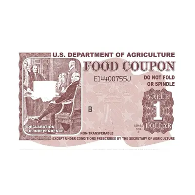 1 buck Food Stamp Sticker for card skin decal  ebt debit credit sticker obsession funny