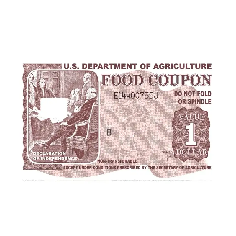 1 buck Food Stamp Sticker for card skin decal  ebt debit credit sticker obsession funny