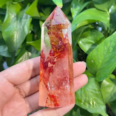 [Video Order] 1 Count High Quality Red Fire Quartz Tower Sphere Freeform Size:50g~500g