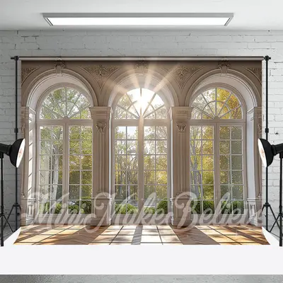 Sunshine And Trees Outside Window Spring Backdrop - Aperturee