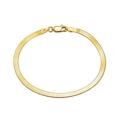 3mm 925 Sterling Silver Herringbone Chain Bracelets