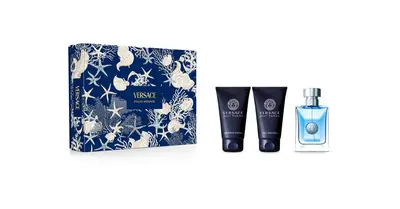 Versace Pour Homme Gift Set for Men Eau de Toilette 50ml + 2 in 1 Shower Gel and Shampoo 50ml + After Shave Balm 50ml
