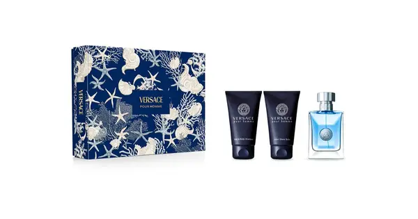 Versace Pour Homme Gift Set for Men Eau de Toilette 50ml + 2 in 1 Shower Gel and Shampoo 50ml + After Shave Balm 50ml