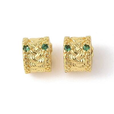 Brass Micro Pave Cubic Zirconia European Beads