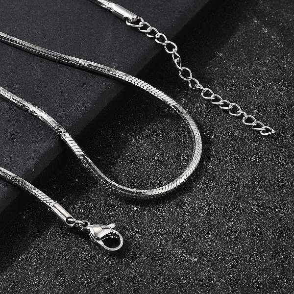 2MM 304 Stainless Steel Snake Chain Necklaces for Women Men