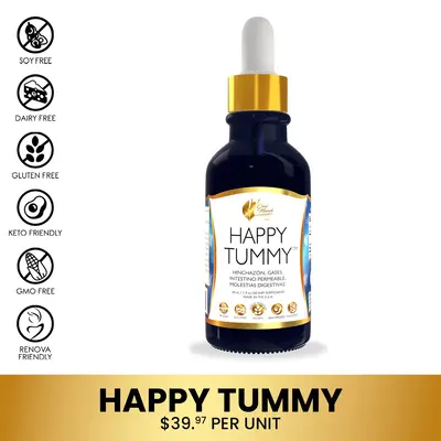 Coco March Happy Tummy Dietary Supplement, Digestive & Gut Health Wellness Supplement for All Ages, 30ml