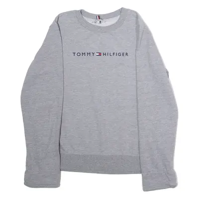TOMMY HILFIGER Womens Sweatshirt Grey Crew Neck S