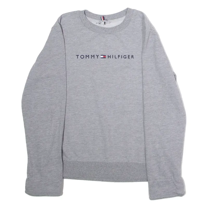 TOMMY HILFIGER Womens Sweatshirt Grey Crew Neck S