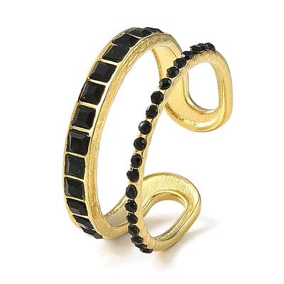 Ion Plating(IP) 304 Stainless Steel Open Cuff Ring for Women