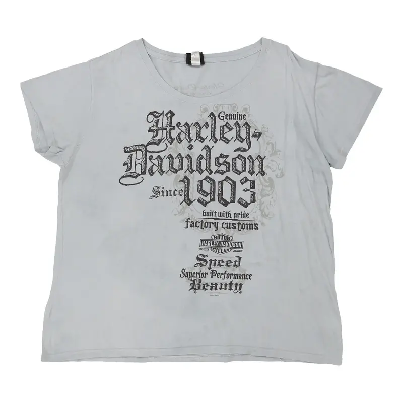 Harley Davidson T-Shirt - 3XL Grey Cotton