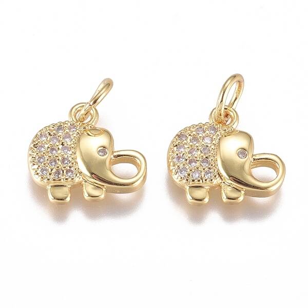 Brass Micro Pave Cubic Zirconia Pendants