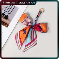 Bow Keychain – Handmade Woven Car Keyring & Bag Charm, Versatile Purse Pendant Clip Accessory for Women – Trending on dea...