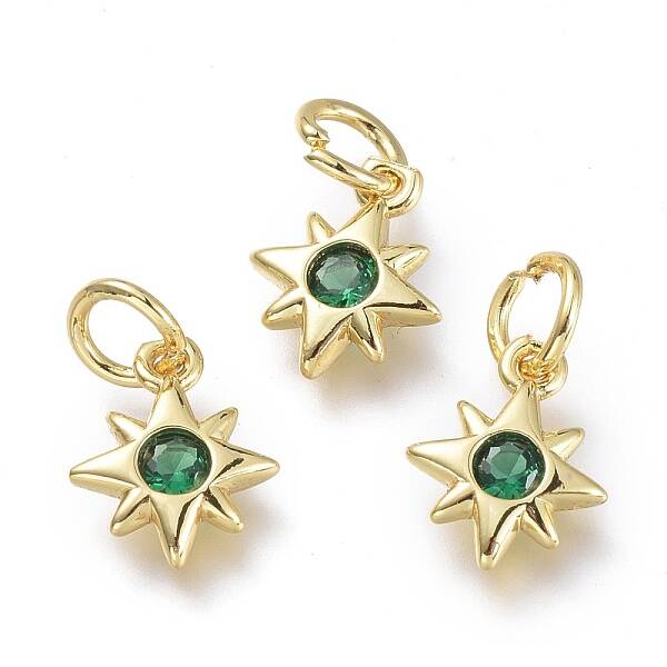 Brass Micro Pave Cubic Zirconia Pendants