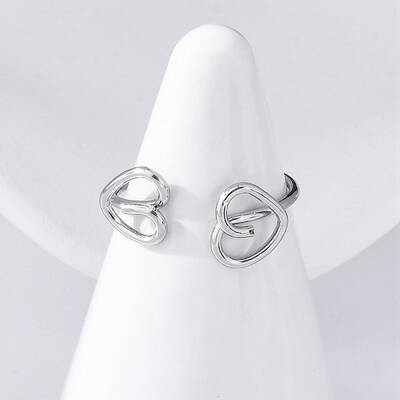 Heart 304 Stainless Steel Open Cuff Rings for Women