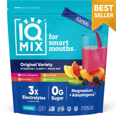 IQMIX Variety Pack (40 Sticks) - Sugar Free Electrolytes Powder Packets - Hydration Powder Supplements Drink Mix