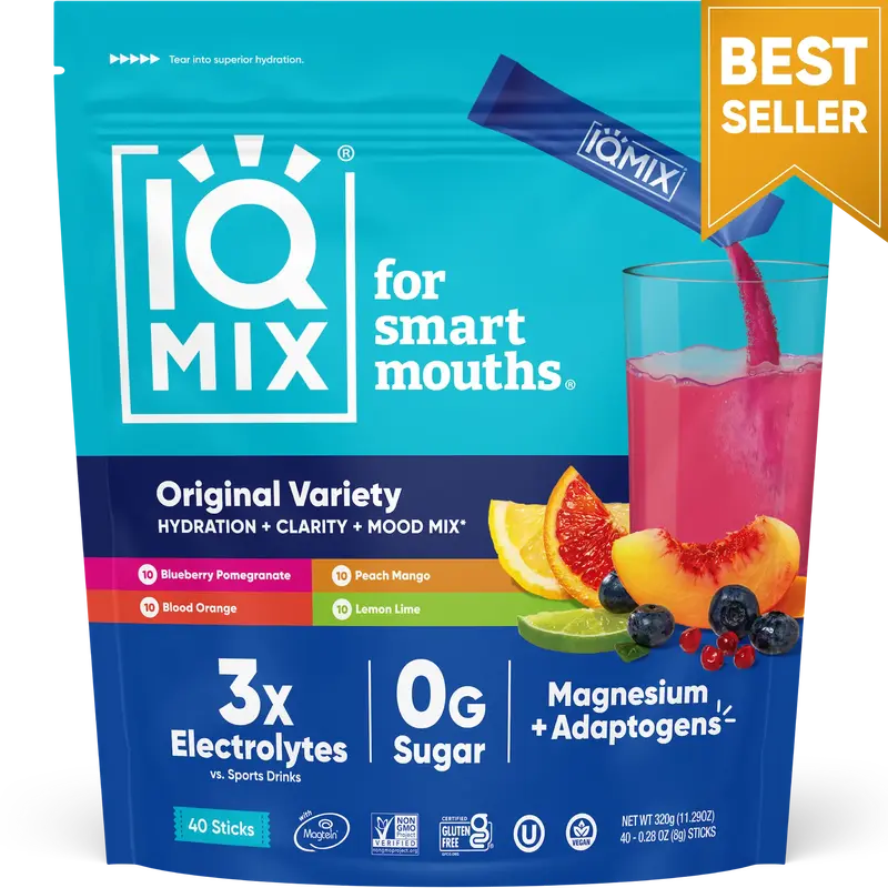 IQMIX Variety Pack (40 Sticks) - Sugar Free Electrolytes Powder Packets - Hydration Powder Supplements Drink Mix