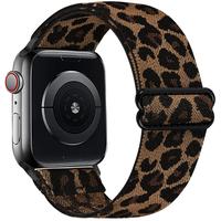 Trendy Leopard Print Watch Band, Replacement Nylon Watch Strap, Fashion Wearable Accessories Compatible with Apple Watch Seri...