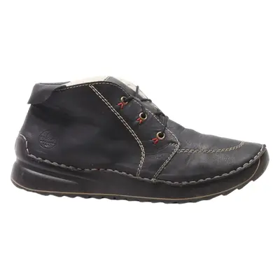 RIEKER Lace-Up Boots Black Leather Mens UK 7.5