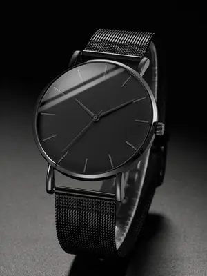 Men's Simple Plain Round Dial Analog Quartz Watch for Gift, Fashionable Casual Watch for Party, Daily Clothing Decor, Trendy ...