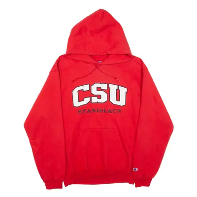 CHAMPION CSU Stanislaus USA Hoodie Red Pullover Mens M