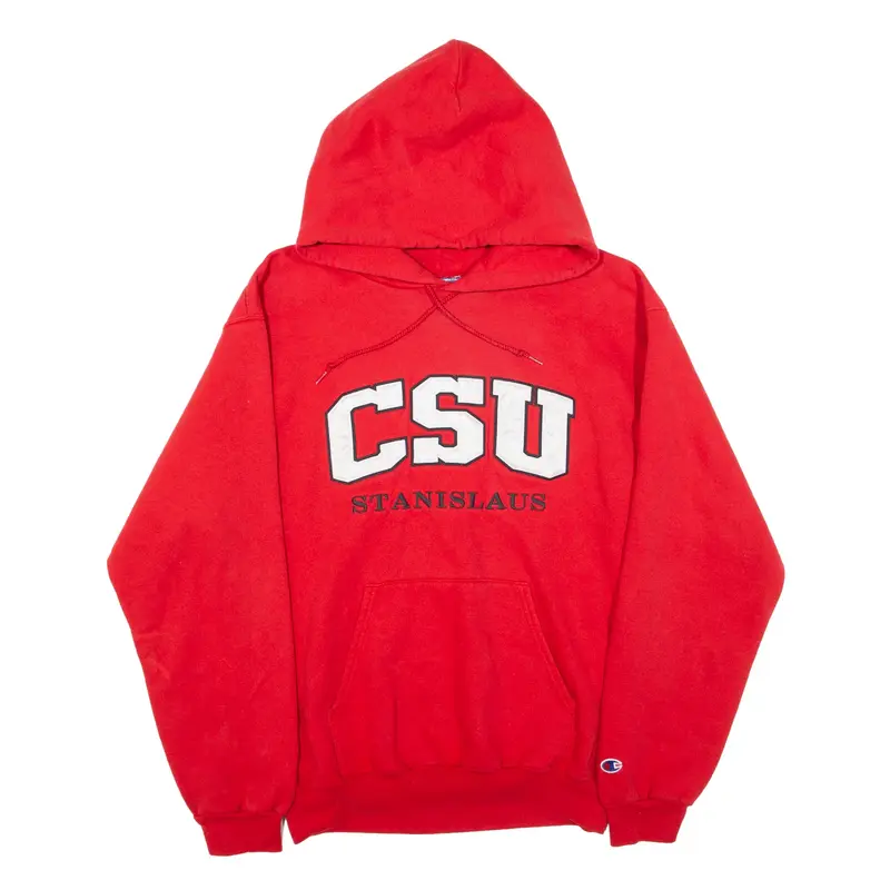 CHAMPION CSU Stanislaus USA Hoodie Red Pullover Mens M