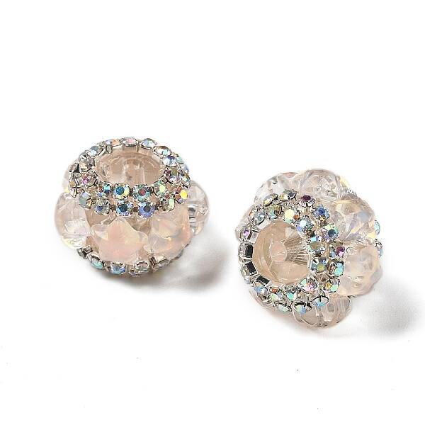 Acrylic Rhinestone Rondelle Beads