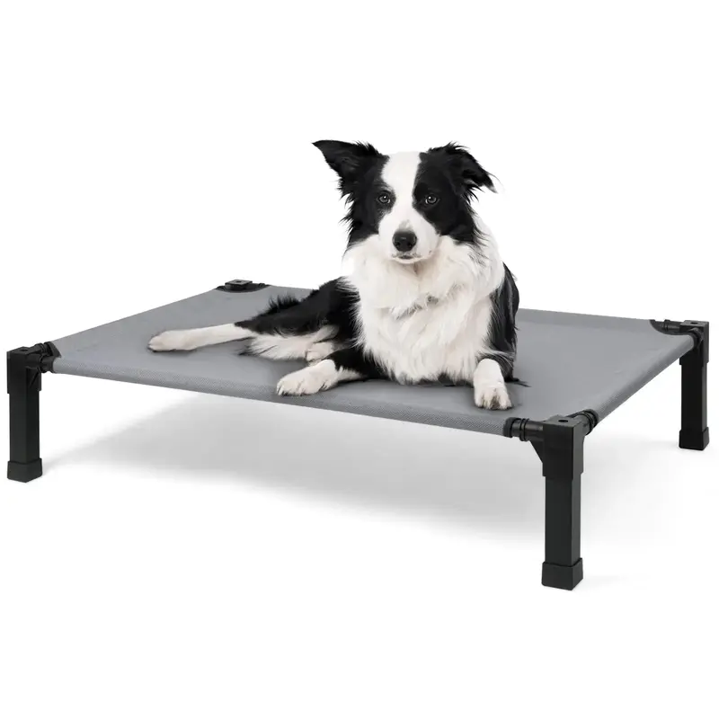 Cooling Elevated Dog Bed - Portable Raised Cot with Washable Mesh and Metal Frame Outdoor Pet Accessories