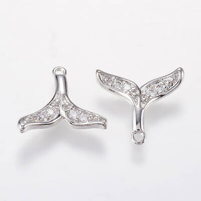Brass Micro Pave Cubic Zirconia Charms