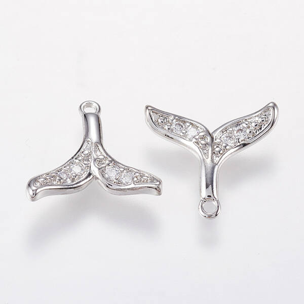 Brass Micro Pave Cubic Zirconia Charms