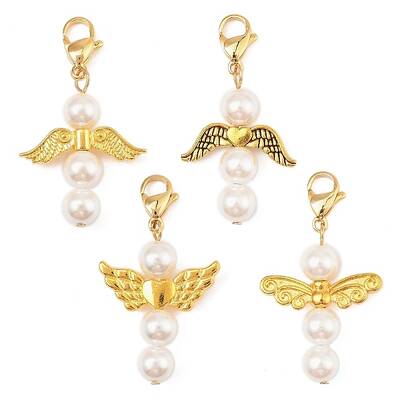 Angel Shell Pearl & Alloy Pendant Decoration