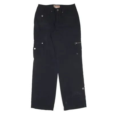 KHAKIS & CO Cargo Y2K Trousers Black Regular Straight Womens W28 L31
