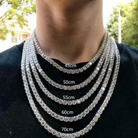 Zircon Tennis Chain Hip Hop Necklace Ornament Women Men's Hot Sale Accessories Niche Necklace Fashion All-Match