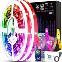 [New Deal] Led Lights for Bedroom 100ft (2 Rolls of 50ft ) Music Sync Color Changing Strip Lights with Remote and App Control...