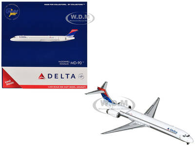 McDonnell Douglas MD-90 Commercial Aircraft Delta Air Lines (N910DN) White with Blue and Red Tail 1/400 Diecast Model Airplan...