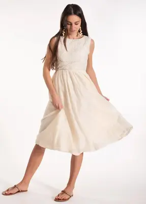 Maya Dress | Color: Cream | Size: XS