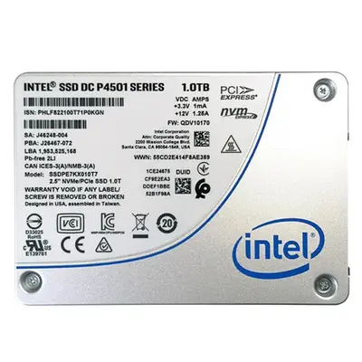 SSDPE7KX010T701 Intel DC P4501 1TB Triple-Level Cell PCI Express 3.1 x4 NVMe U.2 2.5-Inch Solid State Drive