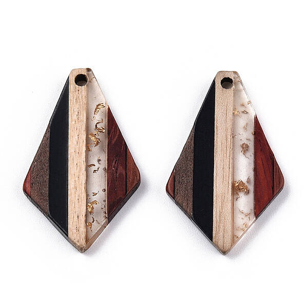 Transparent Resin & Walnut Wood Pendants