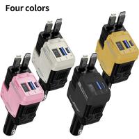4 In 1 Fast Charging Car Charger with Dual Expansion Charging Cable, Car Accessories Women, Digital Display, Car Electrical A...