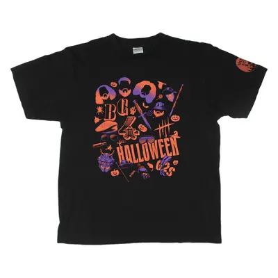 PRINTSTAR Halloween Bullet Club Pro Wrestling T-Shirt Black Short Sleeve Mens L