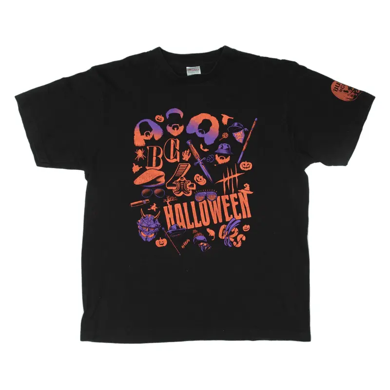 PRINTSTAR Halloween Bullet Club Pro Wrestling T-Shirt Black Short Sleeve Mens L