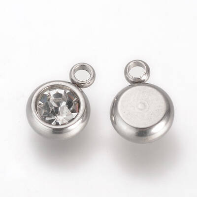 201 Stainless Steel Rhinestone Charms